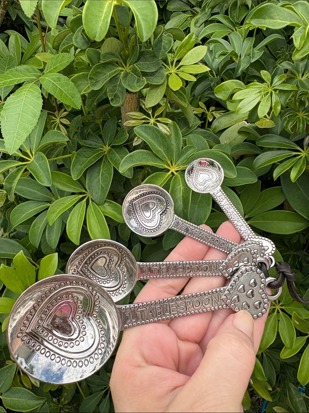 Silver Heart-Themed Measuring Spoon Set
